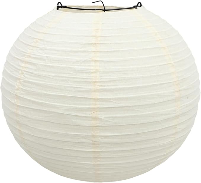 Japanese Style Paper Lamp Shade 11.81 Inch Round White Lantern Chic Ceiling Light Cover for Home Decor Light Shade Easy to Install