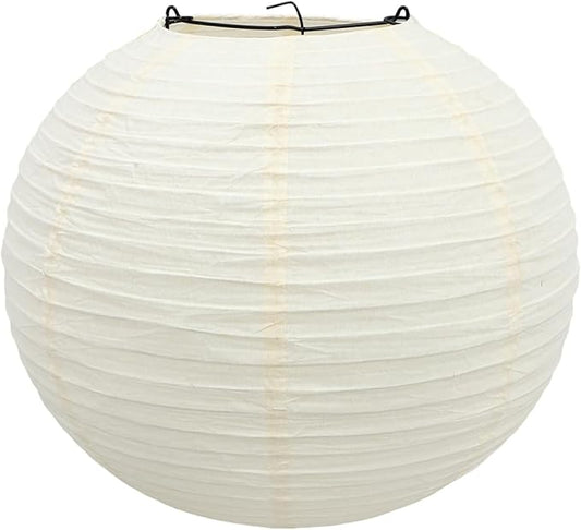 Japanese Style Paper Lamp Shade 11.81 Inch Round White Lantern Chic Ceiling Light Cover for Home Decor Light Shade Easy to Install
