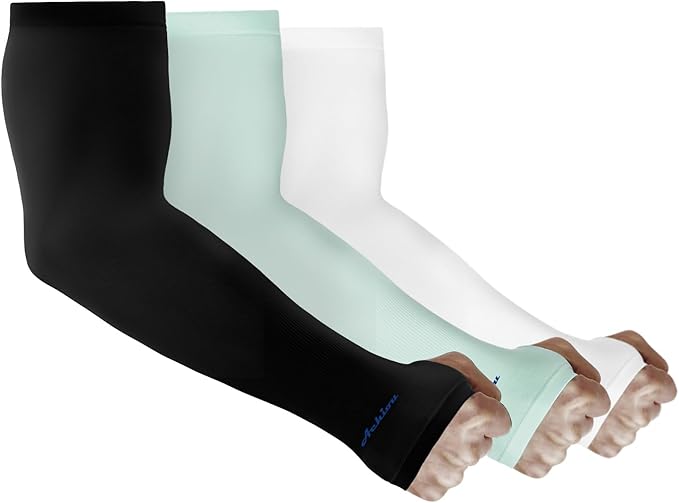 Achiou Arm Sun Sleeves Compression UV Protection Cooling for Men Women Summer Sunblock Basketball Football, Cover Arms Tattoo