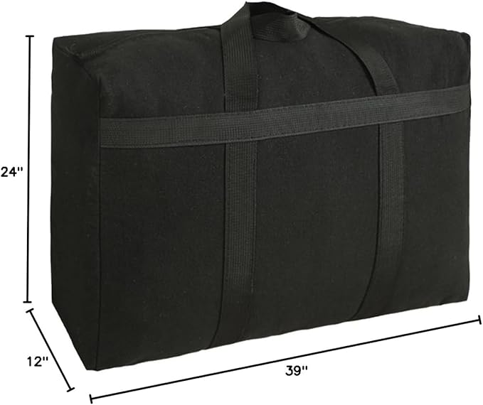 Canvas Extra Large Storage Bags Duffle Bags Organizer Bags for Space Saving Moving Storage (180L, Black)