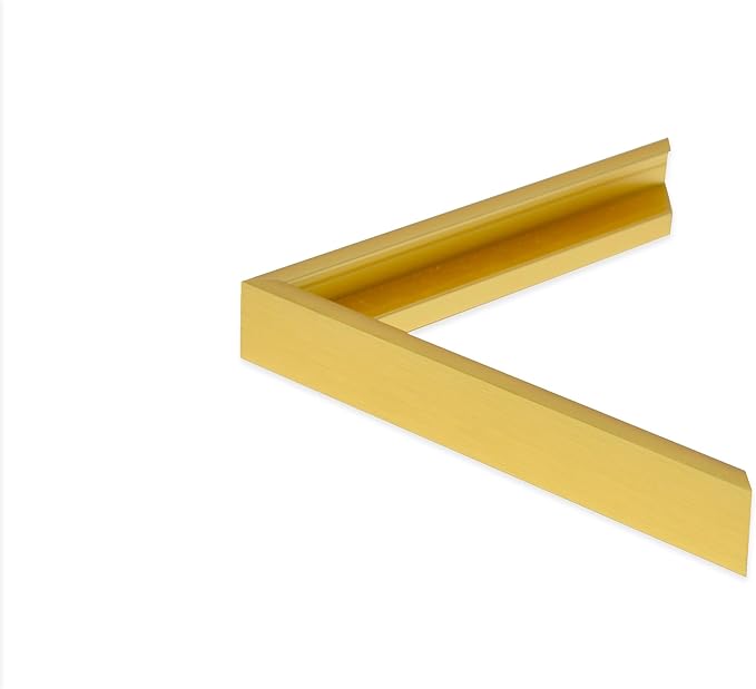 Frame My Mirror Gold Metal Framed Mirror, 30" x 42" Mirror for Bathroom, Metal Frame, True Reflections Glass, Gold Finish, Stanton Design, Hangs Horizontally or Vertically, Made in USA