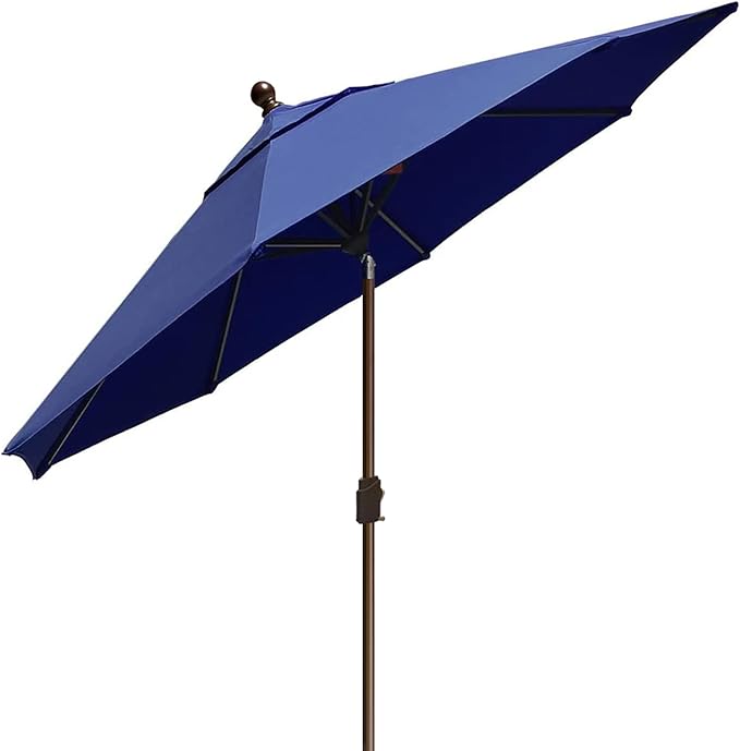EliteShade USA 10-Year-Non-Fading 9Ft Market Umbrella Patio Umbrella Outdoor Table Umbrella with Ventilation, Navy Blue
