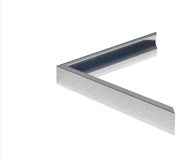 Frame My Mirror Silver Metal Framed Mirror, 28" x 36" Mirror for Bathroom, Metal Frame, True Reflections Glass, Chrome Finish, Stanton Design, Hangs Horizontally or Vertically, Made in USA