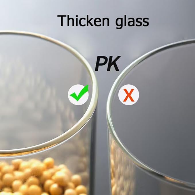 3 Pack Glass Jar with Airtight Bamboo Lid and White 132 Kichen Pantry Labels Preprinted - 70 Oz Clear Tall Glass Food Storage Containers set For Noodles Pasta Spaghetti