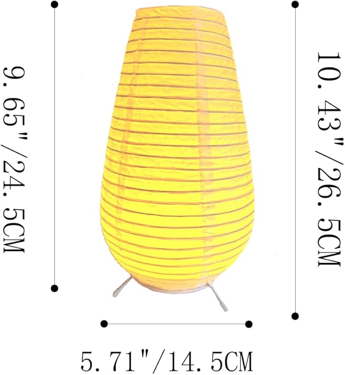 YY YEARCHY Table Lamp Paper Lamp Standing Lamps with Rice Paper Shade for Bedroom Livingroom (1, 10.43"x 5.71")