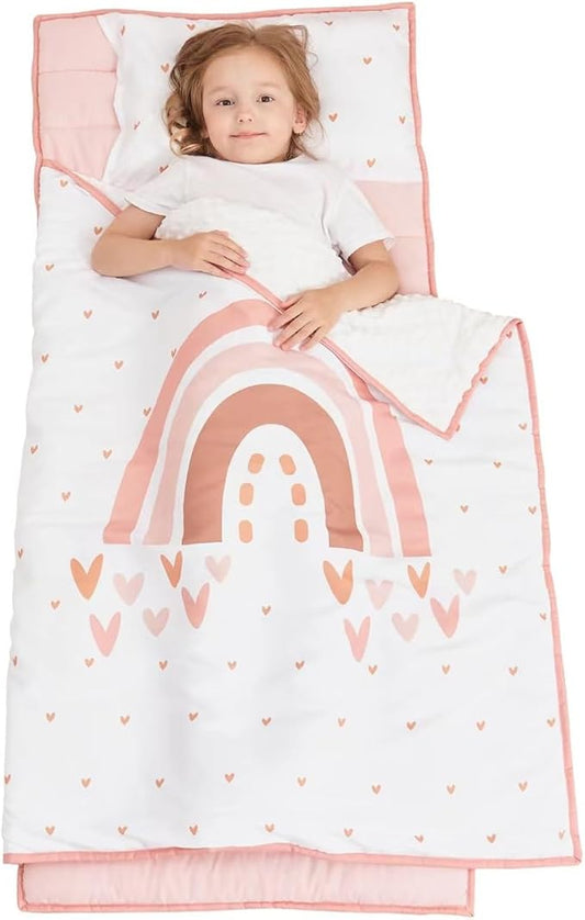 Extra Large Toddler Nap mat by Cokouchyi, Toddler Sleeping Bag with Removable Pillow, Measures 53 x 21 x 1.5 Inches, Sleeping Mat, Ideal for Daycare and Preschool Kindergarten