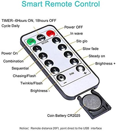 Honeybee Decorative String Lights, 18.7 Ft 40 LED USB Plug-in Copper Wire Bee Fairy Lights for Various Decoration Projects (Warm White, Remote Control with Timer)