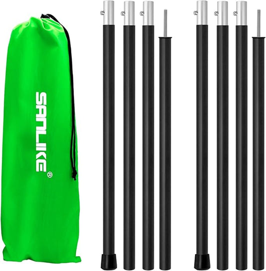SAN LIKE Tent Poles Aluminum Tent Poles for Tarp 60inch Camping Tarp Poles Adjustable Collapsible Tent Poles for Awnings Canopy Rain Fly Shelter 2 Sets (4 Sections)