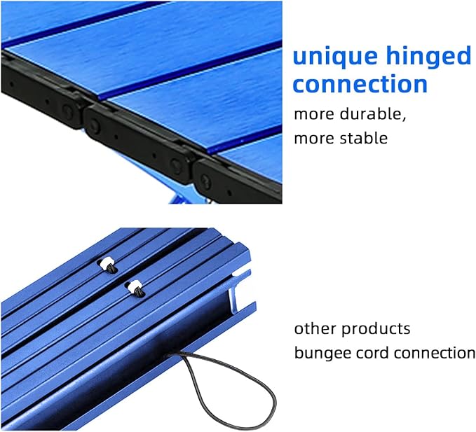ROCK CLOUD Portable Camping Table Ultralight Aluminum Folding Beach Table Camp for Camping Hiking Backpacking Outdoor Picnic, Blue