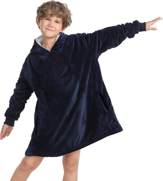 LetsFunny Blanket Hoodie,Oversized Wearable Sherpa Fleece Blanket Sweatshirt,Super Soft Warm Cozy with Giant Pocket,Gifts for Women Men Adults Teenagers Kids, One Size Fits All