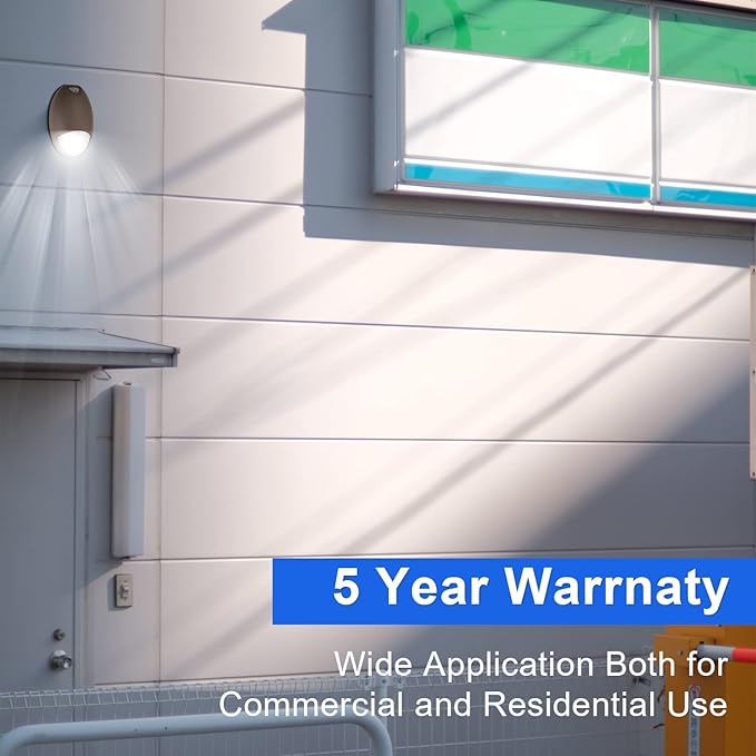 LED Emergency Light with Battery Backup Photocell Sensor, Self Test Diagnostics, Aluminum Exterior Waterproof Commercial Wall Pack Emergency Lighting Fixtures, 12W 120-277VAC, UL Certified (2-Pack)