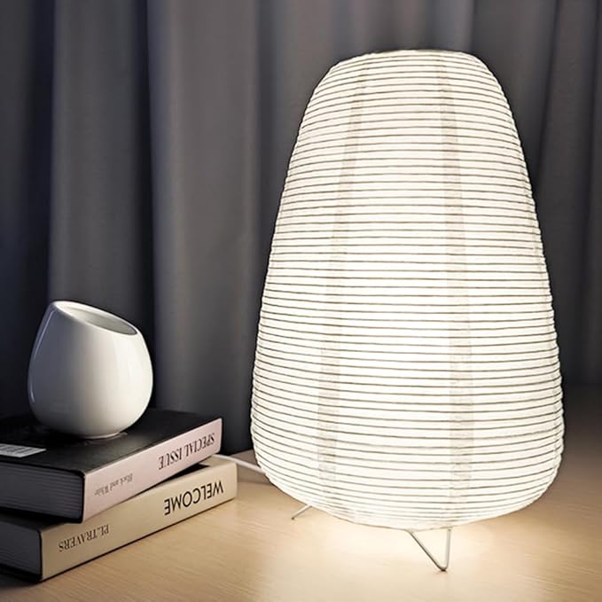 YY YEARCHY Table Lamp Paper Lamp Able Lamp Standing Lamps with Rice Paper Shade for Bedroom Livingroom(Long Type)