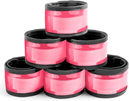 Pack of 6 LED Light Up Band Slap Bracelets Night Safety Wrist Band for Cycling Walking Running Concert Camping Outdoor Sports