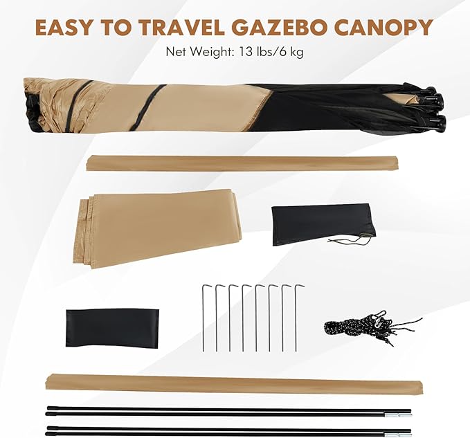 Tangkula 6.7x6.7 Ft Pop Up Gazebo with Netting, Portable Screen Tent with 4 Sided Mesh Walls, 2 Sunshade Cloths, UV 50+ Instant Canopy Shelter with Carry Bag for Camping, Lawn, Backyard