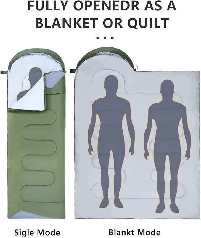 Sleeping Bags for Adults Backpacking Lightweight Waterproof- Cold Weather Sleeping Bag for Girls Boys Mens for Warm Camping Hiking Outdoor Travel Hunting with Compression Bags