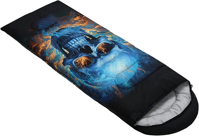 AILONEN Blue Glowing Basketball Sleeping Bag for Kids Boys,Warm and Cool Weather,Lightweight,Waterproof Backpacking,City Theme Ball Sports Sleeping Bag for Camping