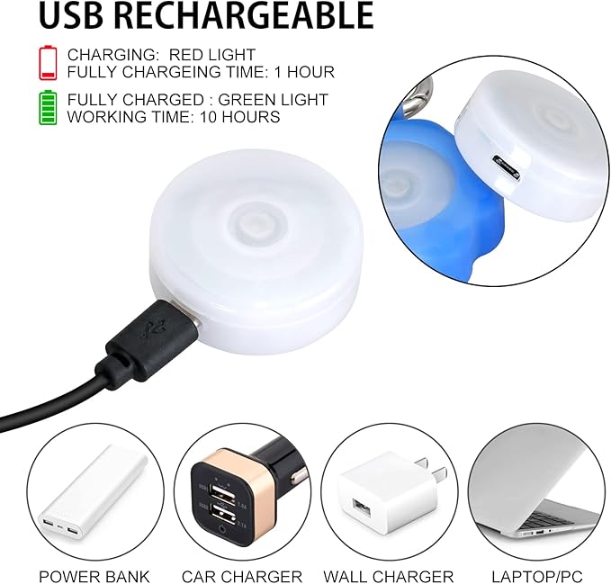 2-Pack Dog Light with USB Rechargeable, Color Changing Collar Light,IP67 Waterproof LED Safety Lights