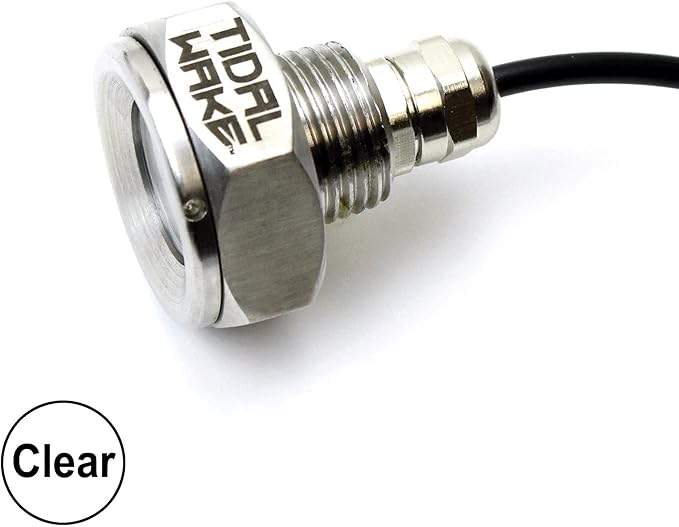Tidal Wake IP68 Underwater 1/2in Standard Boat Drain Plug LED Light, Brilliant Underwater Lighting in Minutes! No Holes to Drill!