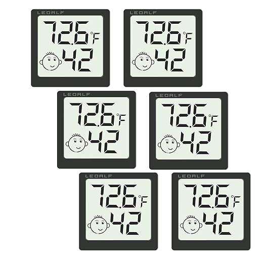 Mini Humidity Meter Hygrometer 6 Pack Room Thermometer Indoor Digital Temperature and Humidity Monitor (Black)