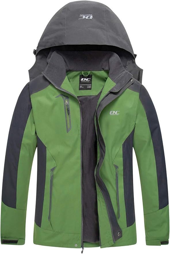 Diamond Candy Men's Hooded Waterproof Jacket Lightweight Rain Jacket Outdoor Casual Sportswear