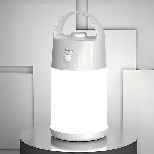 Upgraded Motion Sensor Night Light with 4 Adjustable Brightness Levels,Portable Rechargeable LED Lamp with PIR Motion Detection, 4000mAh Battery, Ideal for Bedroom, Closet, Camping (White)