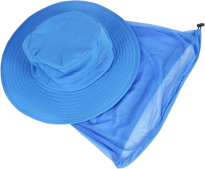 Fishing Hat Sun Protection Hat Mosquito Head Net for Outdoors Bucket Hat with Hidden Net Mesh