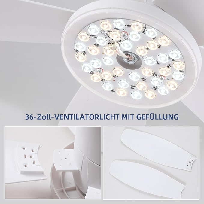 42" Ceiling Fans with Lights-Low Profile Ceiling Fan with Light and Remote/APP Control,Flush Mount,DC Reversible,LED Dimmable Modern Ceiling Fans for Bedroom,Indoor/Outdoor Patio Use(White)