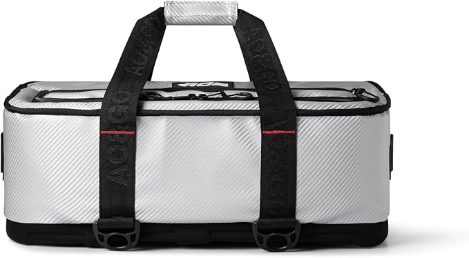 AO Coolers Stow N' Go Cooler, Low-Profile, Leakproof with High-Density Insulation, Holds Ice for 24 Hours, HD Carbon Silver, 38 Pack