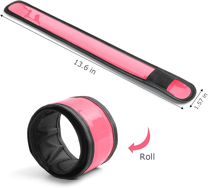 Pack of 6 LED Light Up Band Slap Bracelets Night Safety Wrist Band for Cycling Walking Running Concert Camping Outdoor Sports