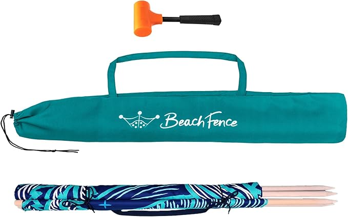 Premium 20 ft Beach Windscreen, Privacy Screen, Wind Blocker Free Rubber Mallet and Carry Bag Included (Beach Bus)