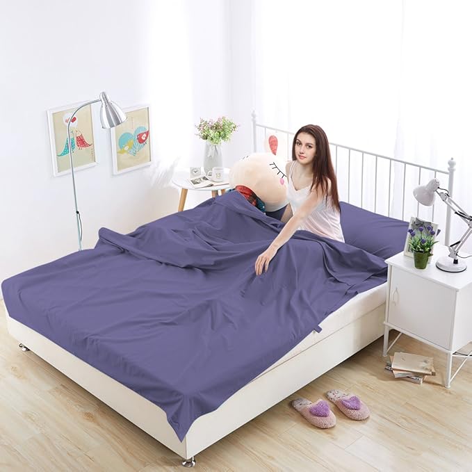 Sleeping Bag Liners Lightweight Travel Camping Sheet Sleep Bag Liner Adults Lightweight Warm Weather Hotel Compact Portable Sleeping Sack Indoor Outdoor Hostels Traveling Backpacking Hiking Blankets