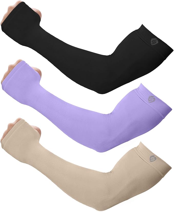 Arm Sleeves for Men Women UV Sun Protection Compression Arm Warmer Tattoo Cover Up, Sports Golf Cooling Sleeves