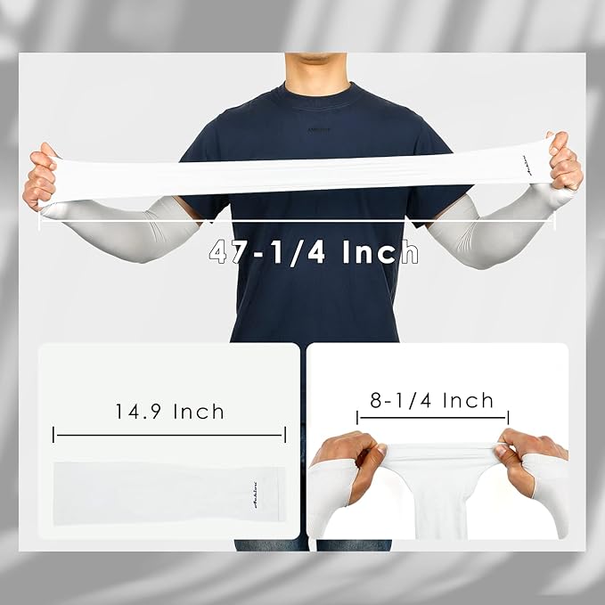 Achiou Arm Sun Sleeves Compression UV Protection Cooling for Men Women Summer Sunblock Basketball Football, Cover Arms Tattoo