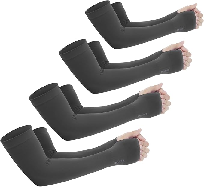 GOUNOD Sun Protection Cooling Arm Sleeves with Thumb Holes - Gardening Outdoors Sports Workouts Sunscreen Arm Sleeves