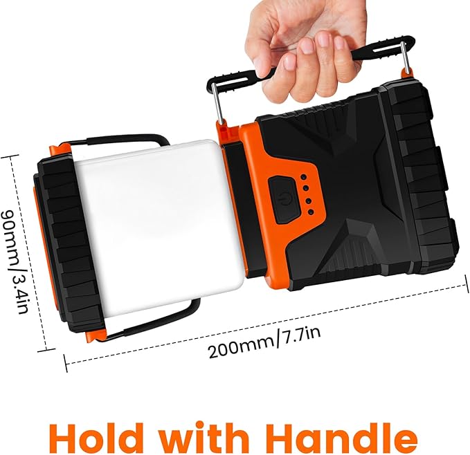 LED Camping Lantern Rechargeable,1000LM, Easy to Carry with 5 Ligth Modes, IP44 Waterproof Battery Powered Perfect for Power Outages for Power Outages, Hiking, Campsites, Emergencies(2Pack)