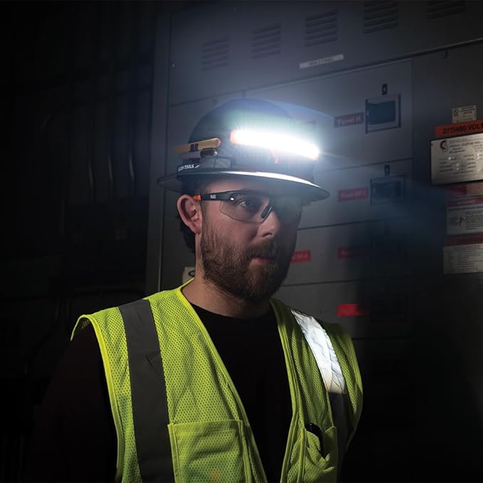 Klein Tools KHH56308 Rechargeable LED Wide-Beam Headlamp for Klein Tools Hard Hats, 770 Lumens, for Work, Battery and Mount Included