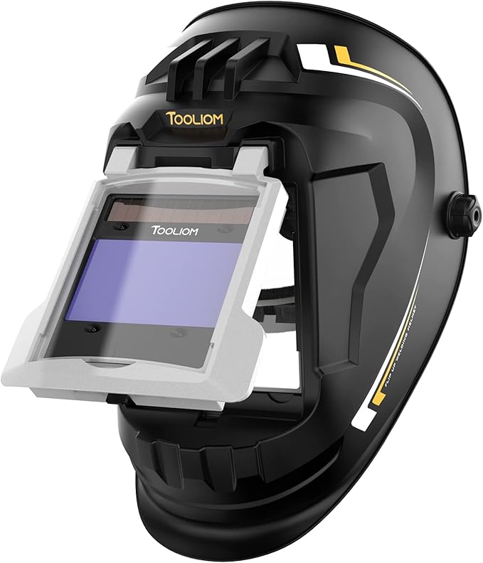 TOOLIOM Auto Darkening Welding Helmet True Color 1/1/1/1 Flip Front Welding Hood Large Viewing 3.94"x 2.34" Shade Range 4/5-9/9-13 Welding Mask for TIG MIG Stick Welder Helmet