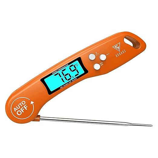 DOQAUS Digital Meat Thermometer, Instant Read Food Thermometers for Cooking, Kitchen Probe with Backlit & Reversible Display, Wide Temperature Range for Turkey, Grill, BBQ, Baking, Bread, Sourdough