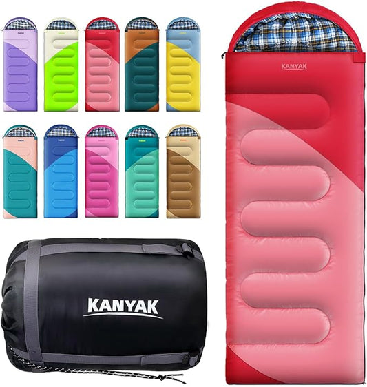 Camping Sleeping Bag, 32℉ Sleeping Bags for Adults Kids Teens Cold Weather Warm Sleeping Bag Winter for 3-4 Season Camping, Camping Gear Equipment, Traveling, and Outdoors