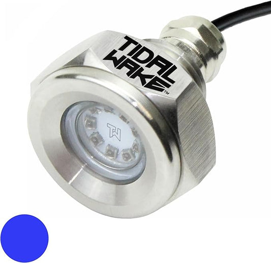 Tidal Wake IP68 Underwater 1/2in Standard Boat Drain Plug LED Light, Brilliant Underwater Lighting in Minutes! No Holes to Drill!