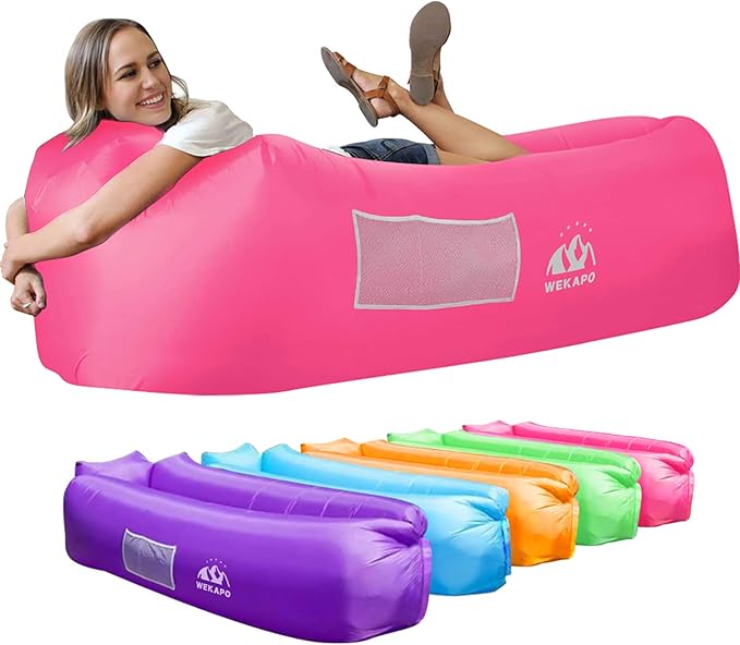 WEKAPO Inflatable Sun Lounger, Air Sofa, Hammock, Portable, Waterproof and Leak-Proof, Ideal for Backyard, Beach, Travel, Camping, Picnics and Music Festivals