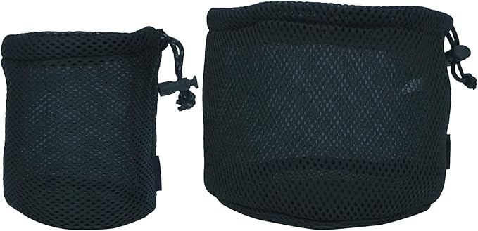 Black Nylon Mesh Bag Travel Stuff Sacks Drawstring Bag Outdoor Pots Storage Bag Camping Tableware Organizers Storage