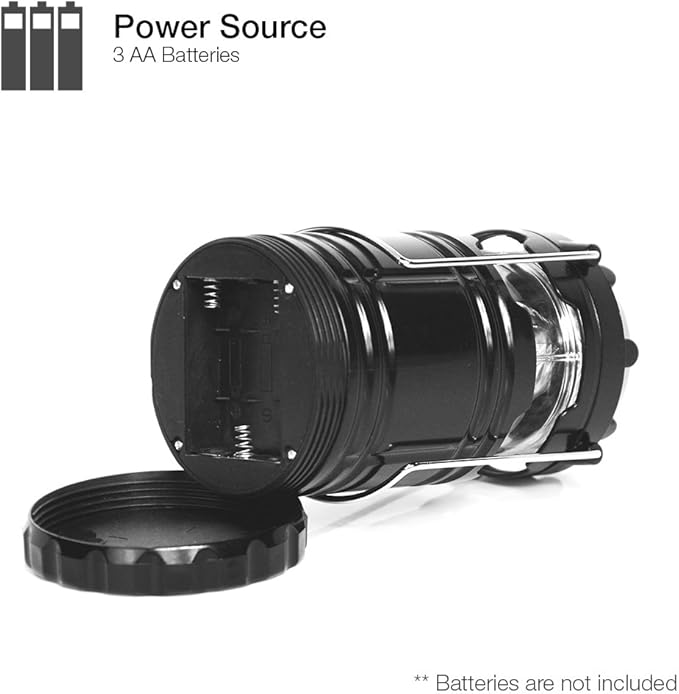 [4-Pack] LED Camping Lantern, Suitable Survival Kits for Hurricane, Emergency Light for Storm, Outages, Outdoor Portable Lanterns, Black, Collapsible Design and 30 LED Lights, APL1424