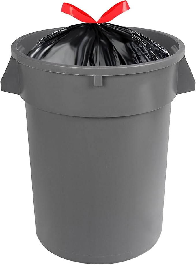 Amazon Basics Multipurpose Drawstring Trash Bags, 30 Gallon, 50 Count (Previously Solimo) (Pack of 2)