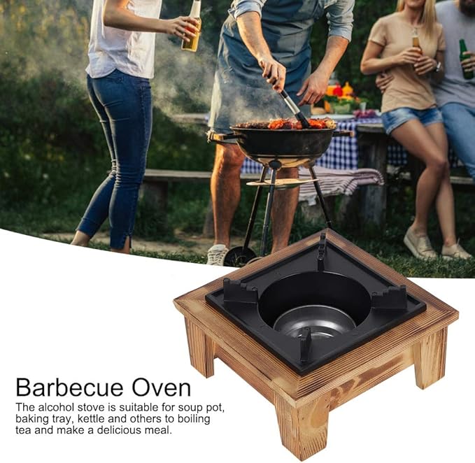 Jerliflyer Alcohol Wood Stove,Japanese Portable Stove Belly Stove for Outdoor Picnic for Soup Pot Roasting Pan Kettle