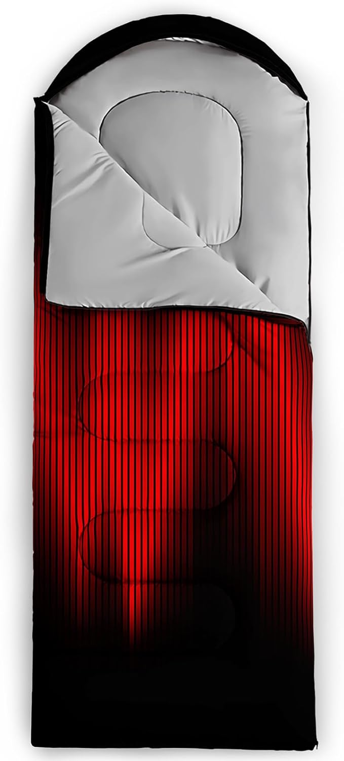 QOOMO Camping Sleeping Bags,3 Season Warm & Cool Weather,Lightweight,Waterproof Sleeping Bags for Adults & Kids,Traveling,and Outdoors,Camping Gear Equipment