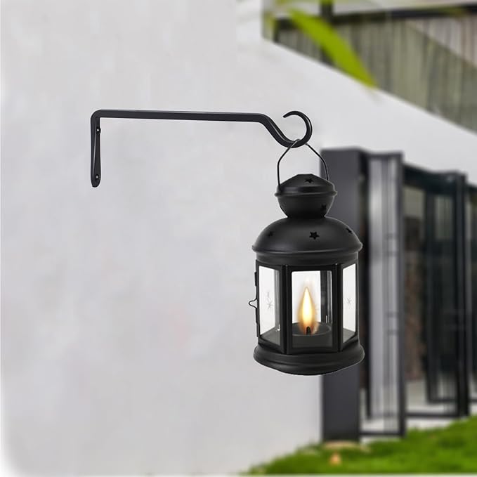 12inch 4 Pack Plant Hanger, Sturdy Hanging Plant Hangers Outdoor, Bird Feeder Hanger for Bird Feeders, Planters, Lanterns, Wind Chimes Indoor Outdoor, Upgrade Black