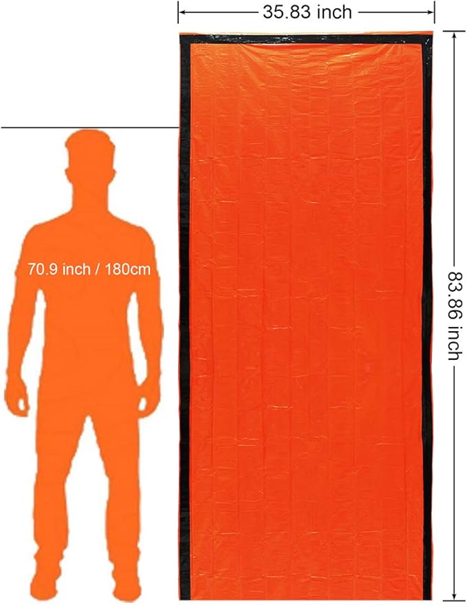 Emergency Sleeping Bag - Lightweight Survival Sleeping Bag Waterproof Thermal Bivy Sack Tent Portable Emergency Blanket Survival Gear for Camping Hiking Outdoor Adventure Activities