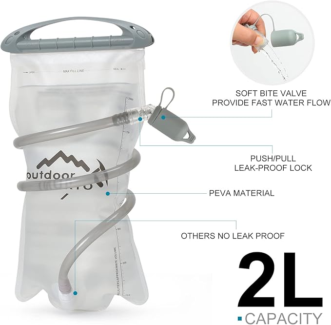 Hydration Pack Backpack, Lightweight Water Backpack with 2L Leakproof Hydration Bladder Daypack for Men Women,Running Hydration Vest for Outdoor Trail