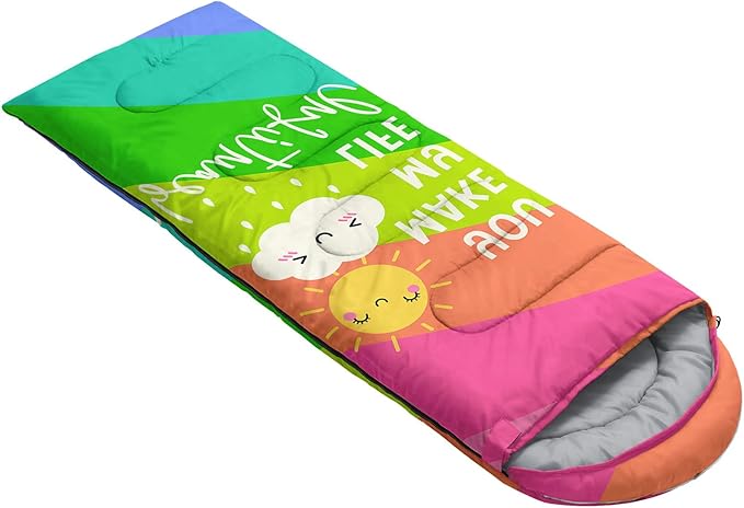 Kids Sleeping Bag for Boys Girls,3D Basketball Print-Lightweight Warm Portable Outdoor Indoor-Waterproof Cold Weather Resistant Sleeping Bag for Camping Hiking